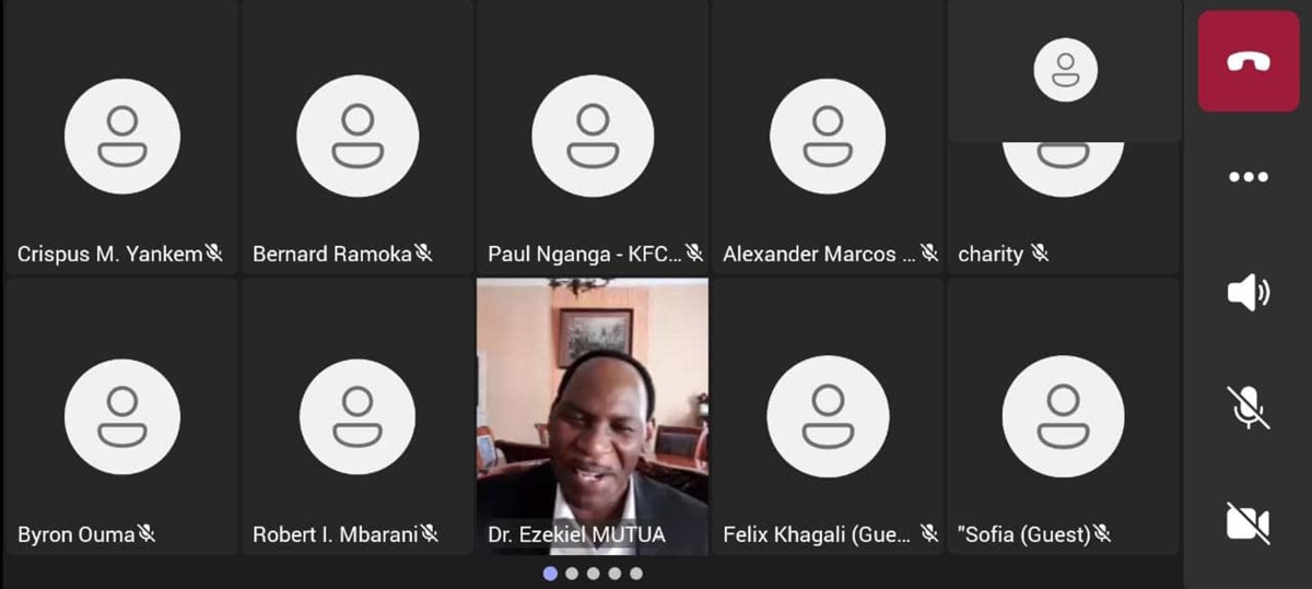 CEO Dr. Ezekiel Mutua Leads Team KFCB During a Virtual Sensitisation Forum for KDIC Staff