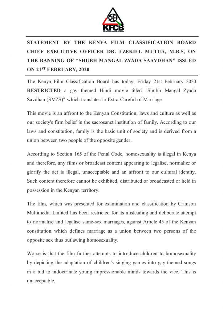 PRESS STATEMENT