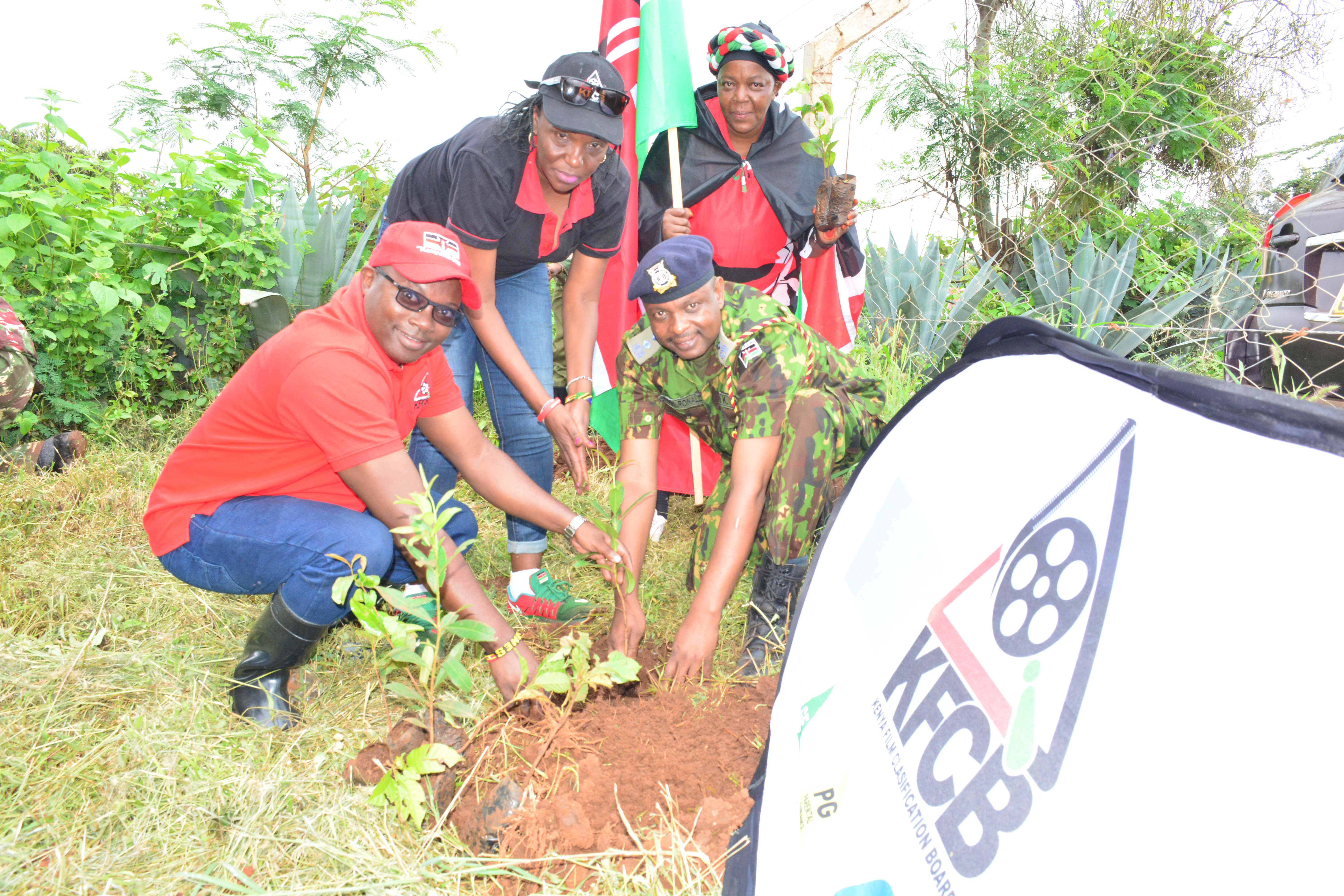 KFCB collaborates with Police for Tree Planting at Getune Police Station, Kiambu County